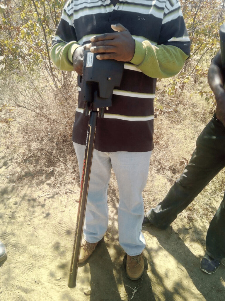 Geological exploration equipment in field operation